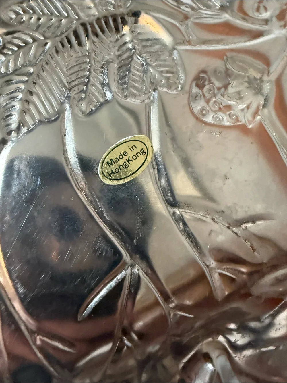 Silver Leaf-Shaped Decorative Serving Tray